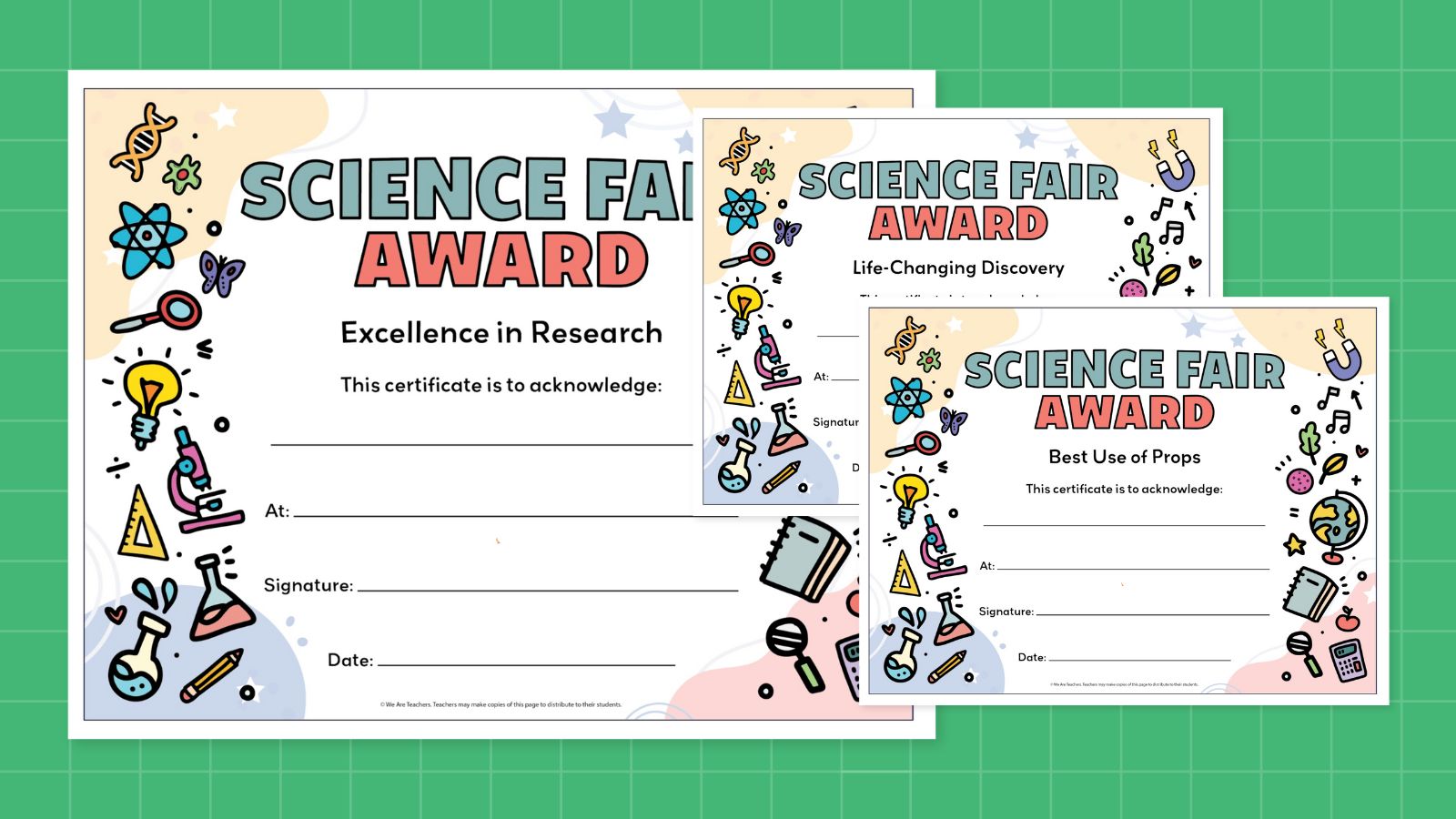 Science Fair Certificates three examples of free science fair certificates printables
