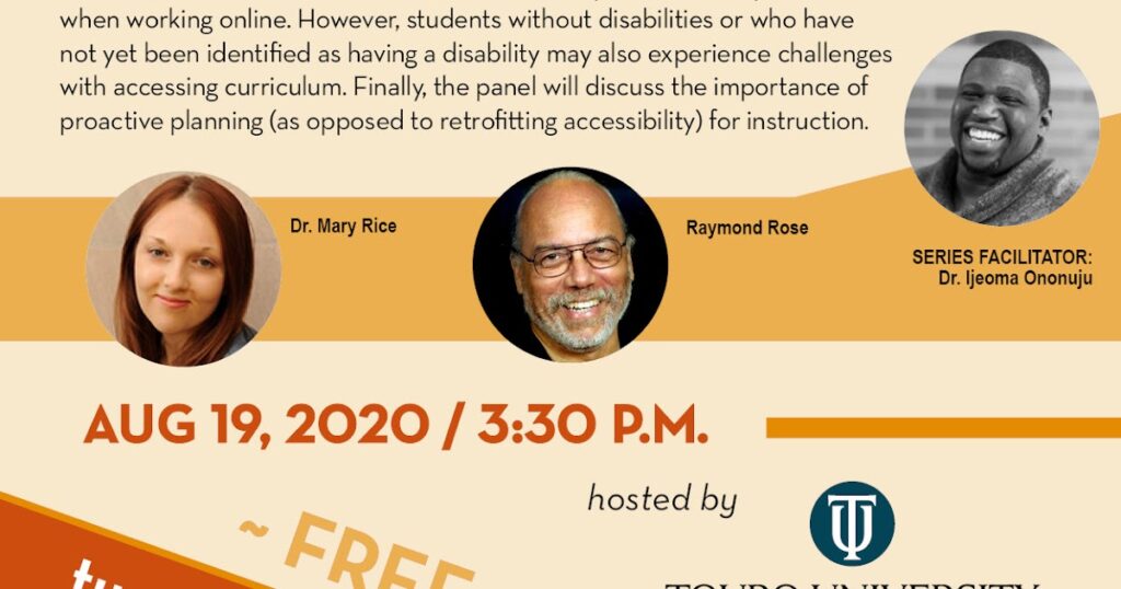 Accessibility for All K-12 Students in Remote Learning Webinar August 19