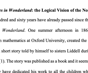 Alice’s Adventures in Wonderland: the Logical Vision of the Nonsensical World
