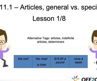 An ESL Lesson Plan On Articles: General vs. Specific