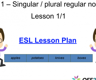 Singular And Plural Regular Nouns – Free ESL Lesson Plan