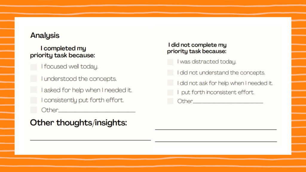 This student accountability task helps students feel more empowered by reflecting over their learning.