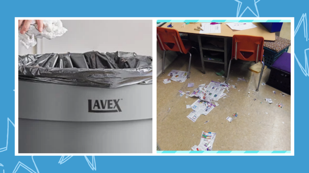 Select three random pieces of trash on the ground to reward whichever students pick up the pieces.