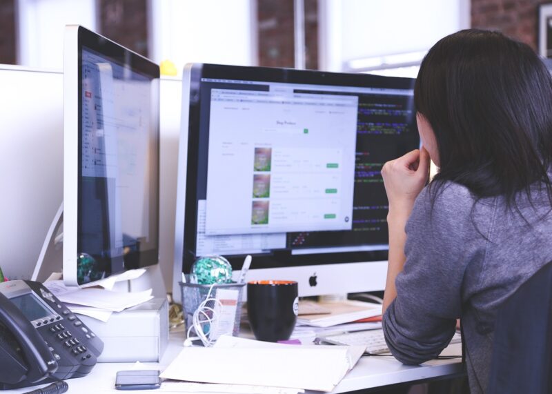woman working at computer 