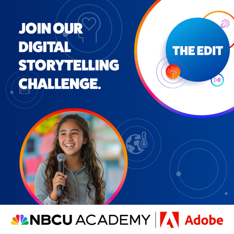 Promo image of a high school girl for The Edit, a digital storytelling challenge.