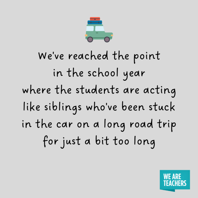 class-acting-like-siblings-on-road-trip-meme students acting like siblings on a road trip end-of-school-year memes