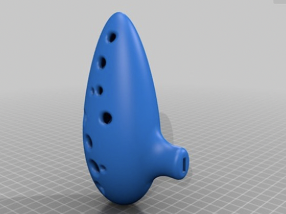 Blue ocarina device as an example of 3D printing ideas