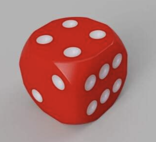 Red dice as an example of 3D printing ideas