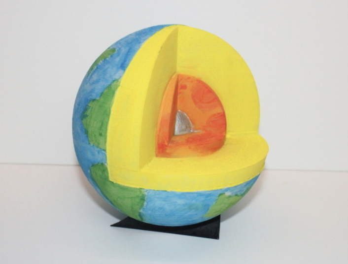 3d printed Earth interior model