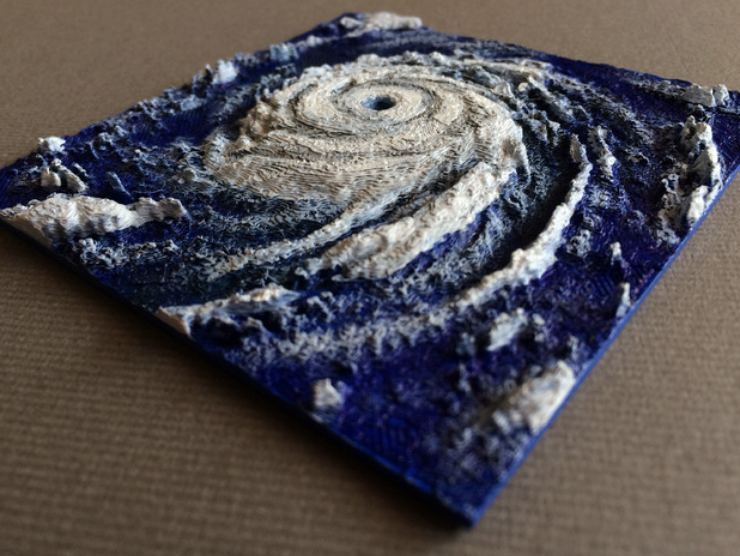 3d printed hurricane from satellite view