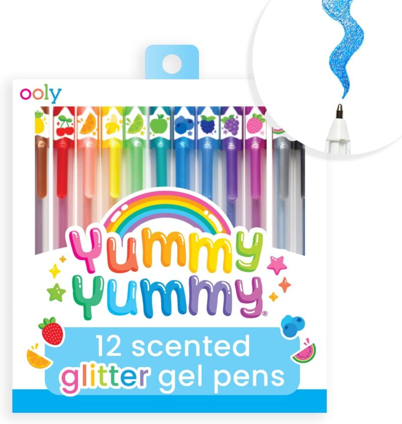 glitter-gel-pens Colorful fruit-scented gel pens for kids