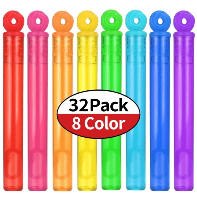 bubble-wands Colorful tubes of bubbles as an example of inexpensive gift ideas for students