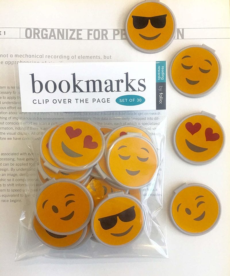 emoji-bookmarks Yellow face stickers with different emoji expressions