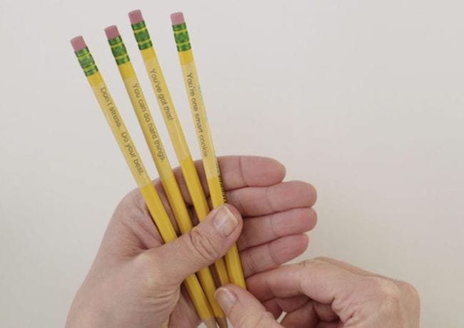 custom-pencils Yellow pencils with personalized DIY labels