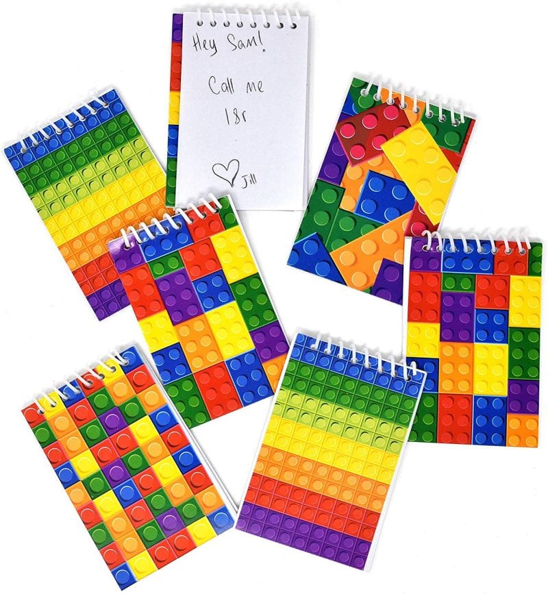 lego-notepads Small spiral notepads with covers that look like colorful LEGO blocks