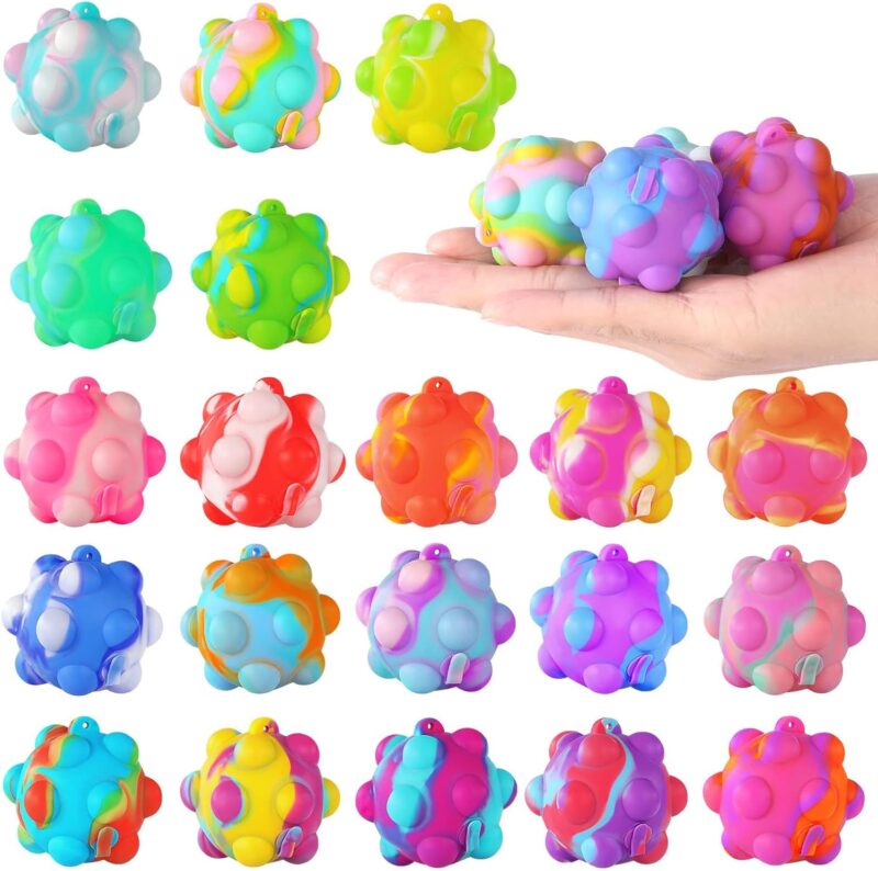 pop-it-balls Colorful pop-it fidget balls for kids as an example of inexpensive gift ideas for students