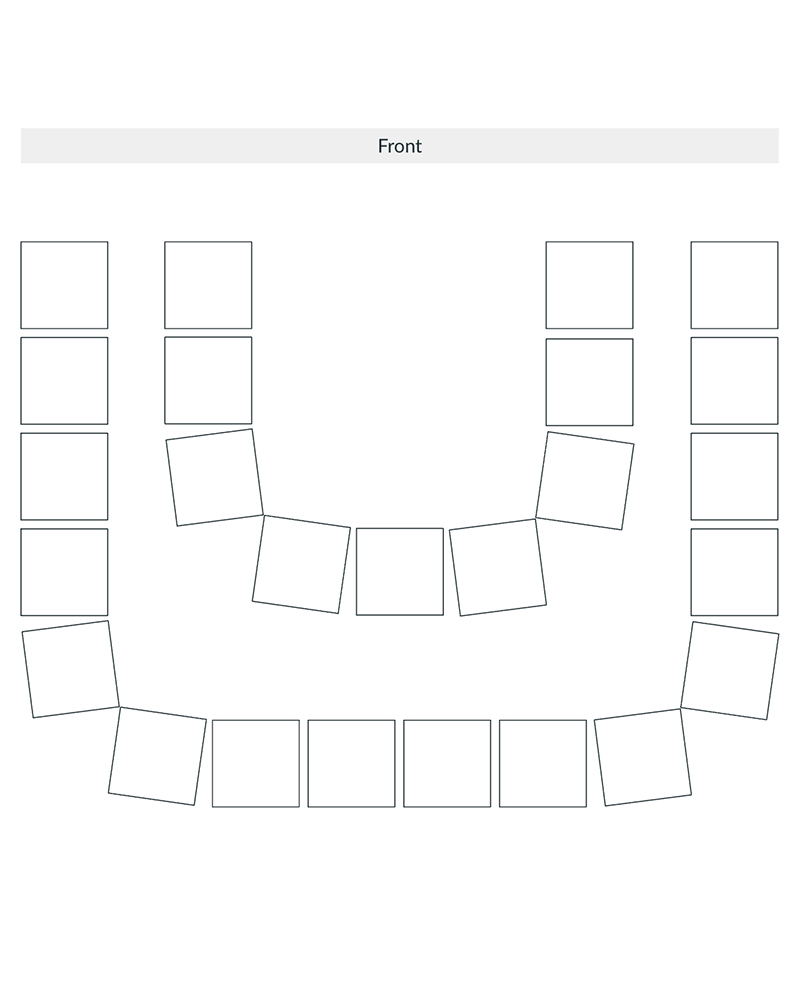 Double-U-Shaped classroom seating chart printable.