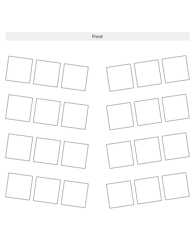 V-Shaped classroom seating chart printable.