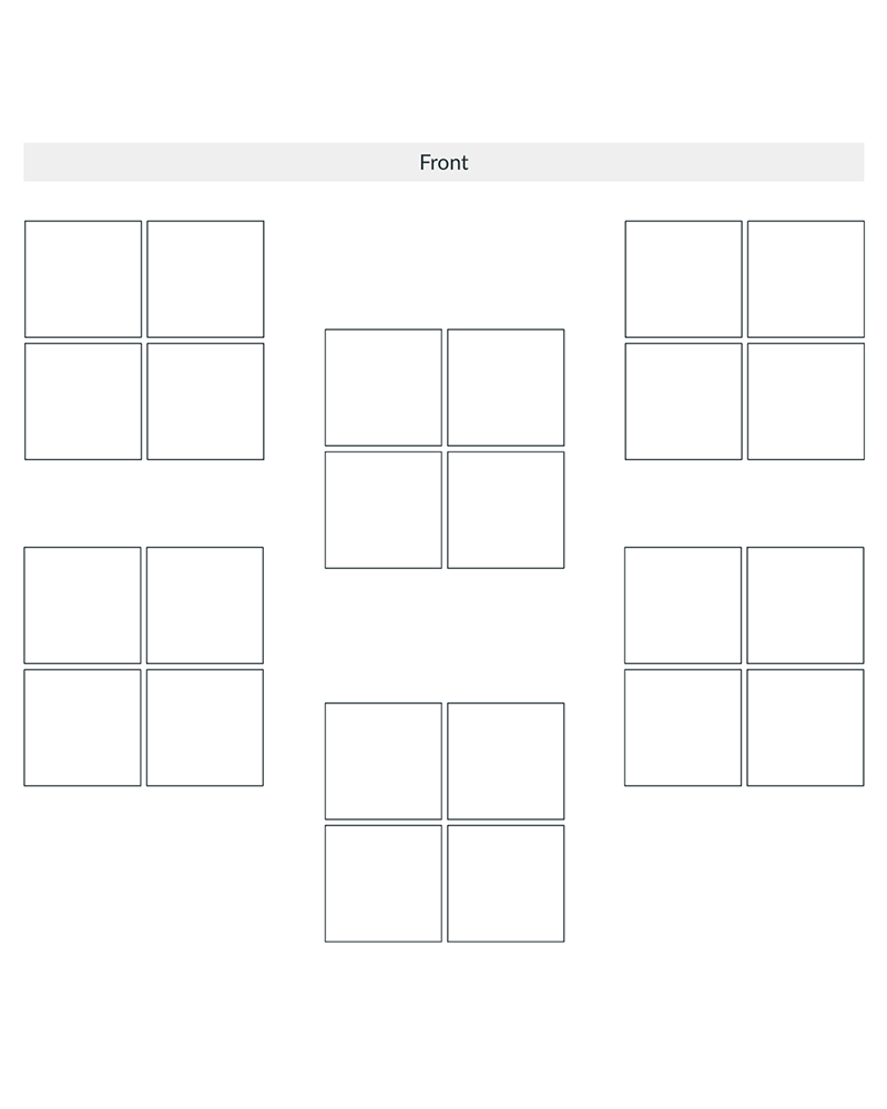 Four desks in a group classroom seating chart printable.