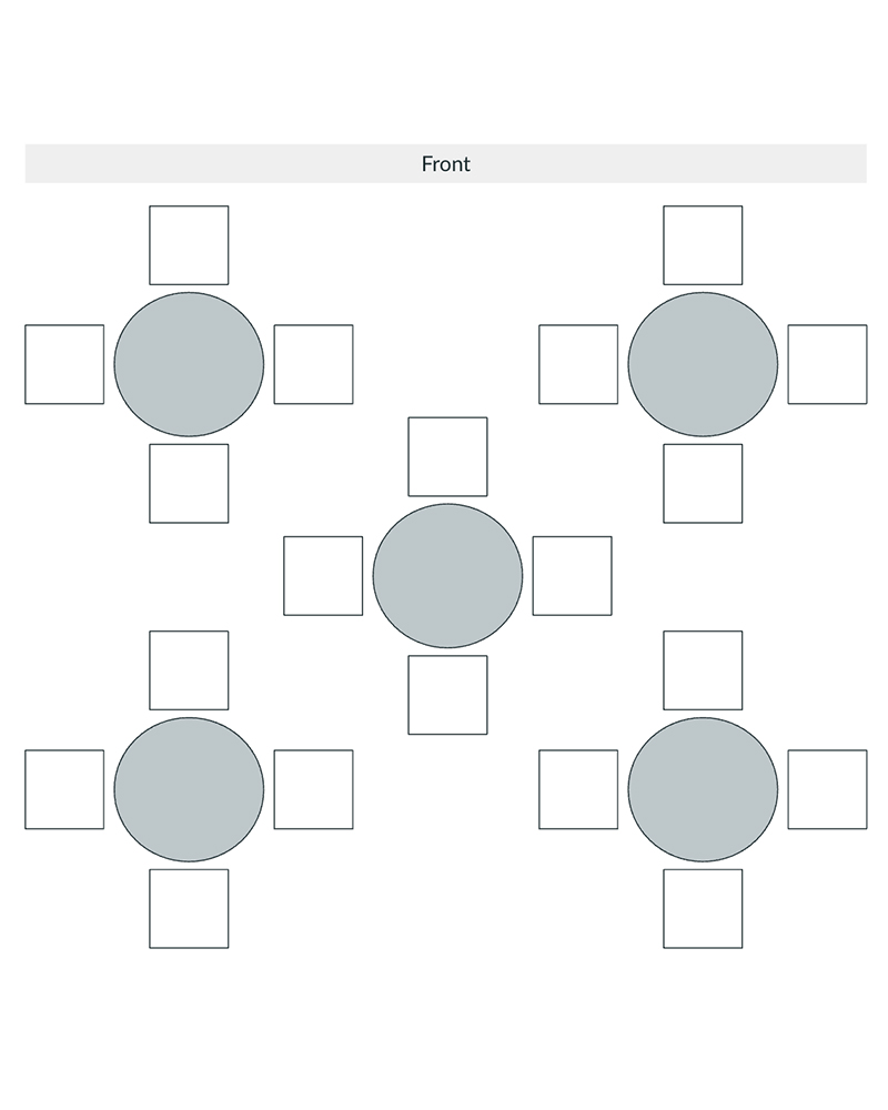 Round tables with four chairs seating chart printable.