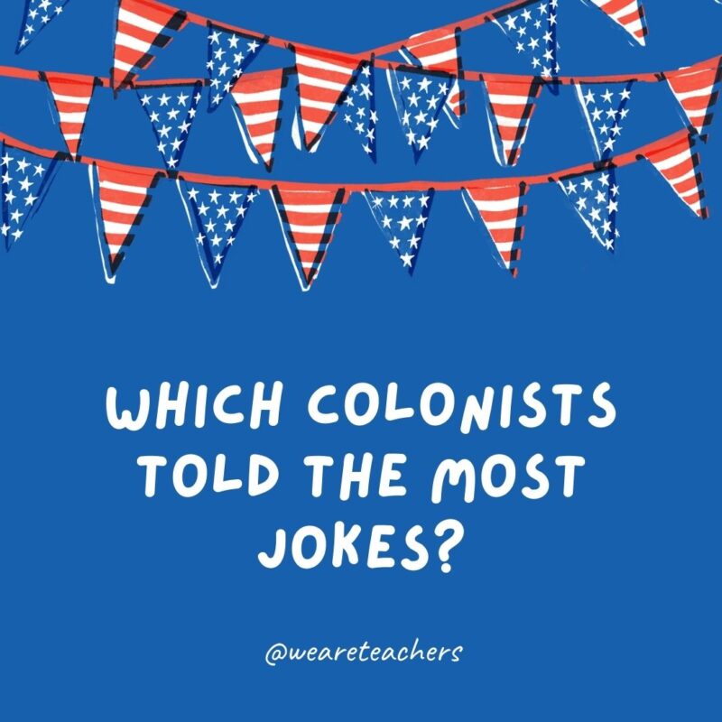 Which colonists told the most jokes? Which colonists told the most jokes?