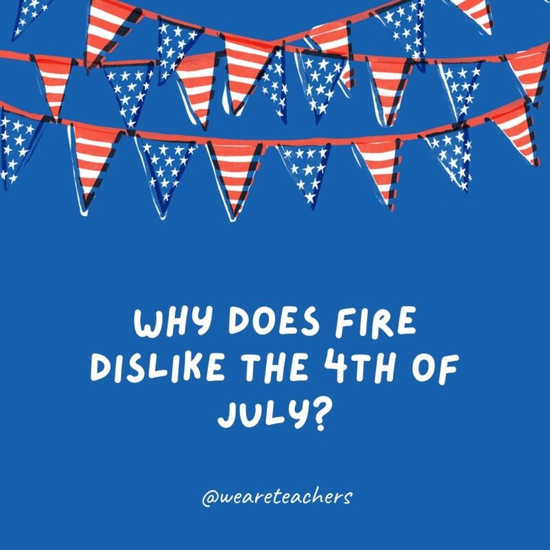 Why does fire dislike the 4th of July? Why does fire dislike the 4th of July?