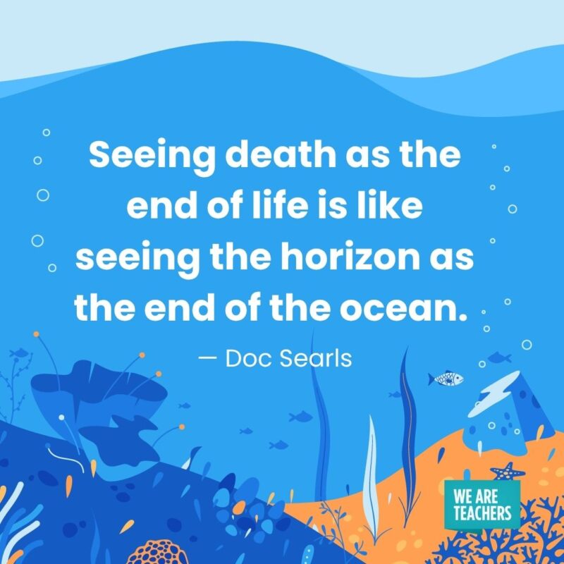 Seeing death as the end of life is like seeing the horizon as the end of the ocean. — Doc Searls Seeing death as the end of life is like seeing the horizon as the end of the ocean. — Doc Searls