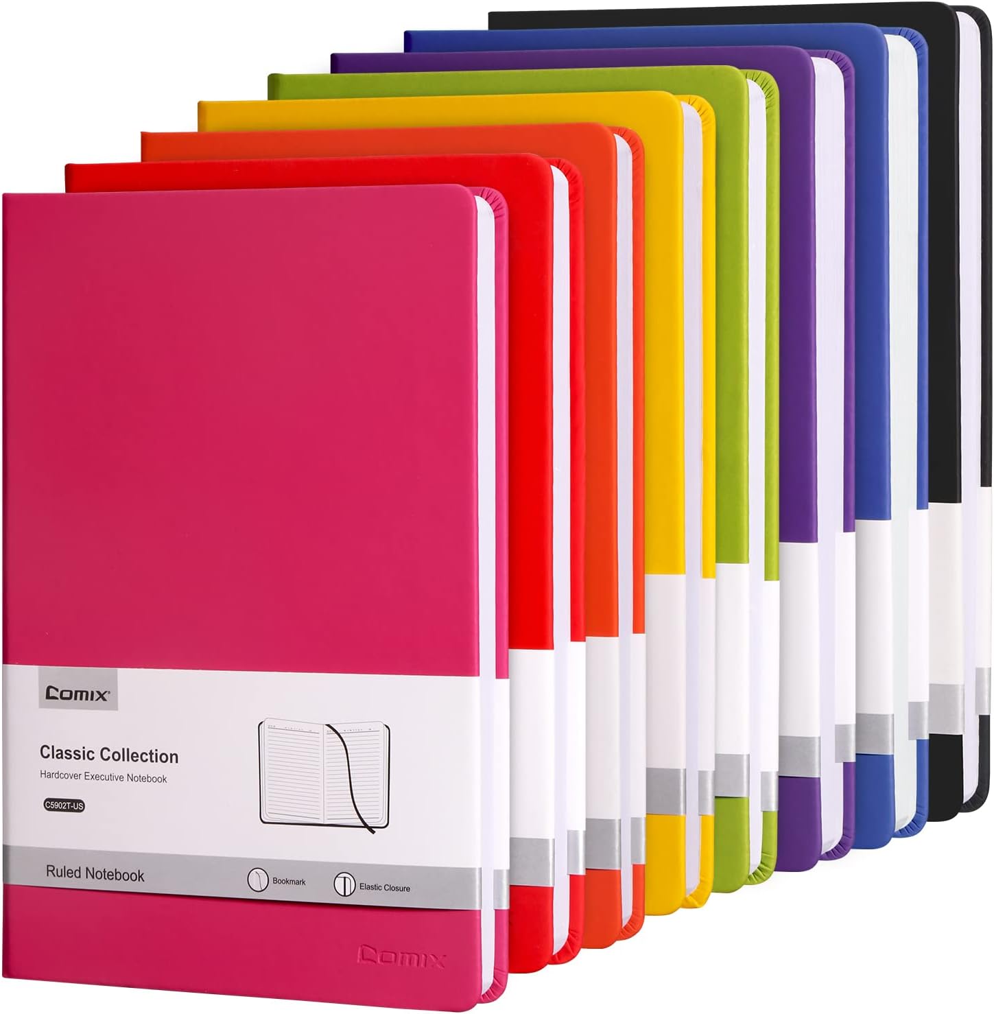 Comix set of 8 notebooks in rainbow colors