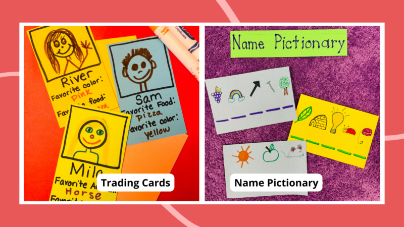 Name games as an example of first day of school activities
