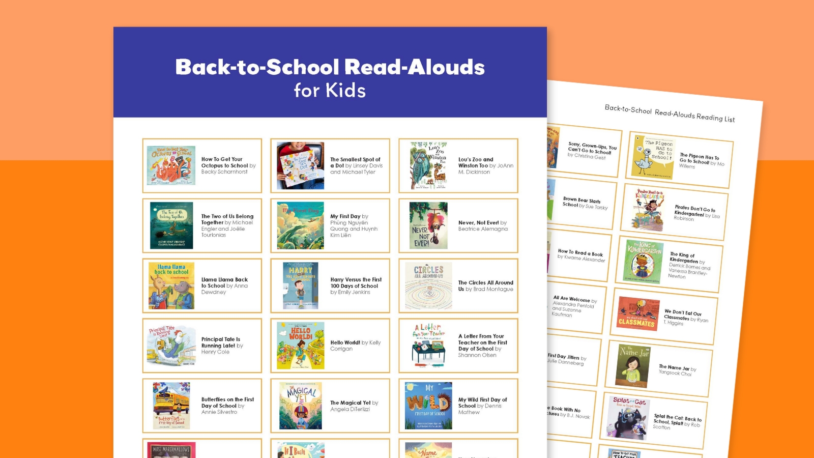 Back-to-School Read Aloud Reading List Back-to-School Read Aloud Reading List