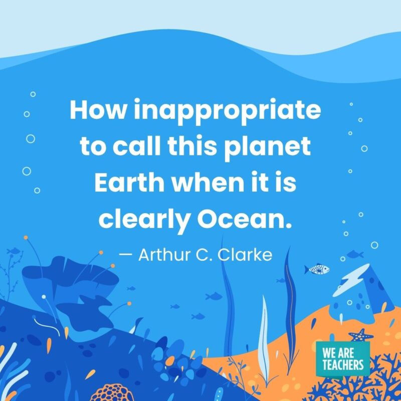 How inappropriate to call this planet Earth when it is clearly Ocean. — Arthur C. Clarke How inappropriate to call this planet Earth when it is clearly Ocean. — Arthur C. Clarke
