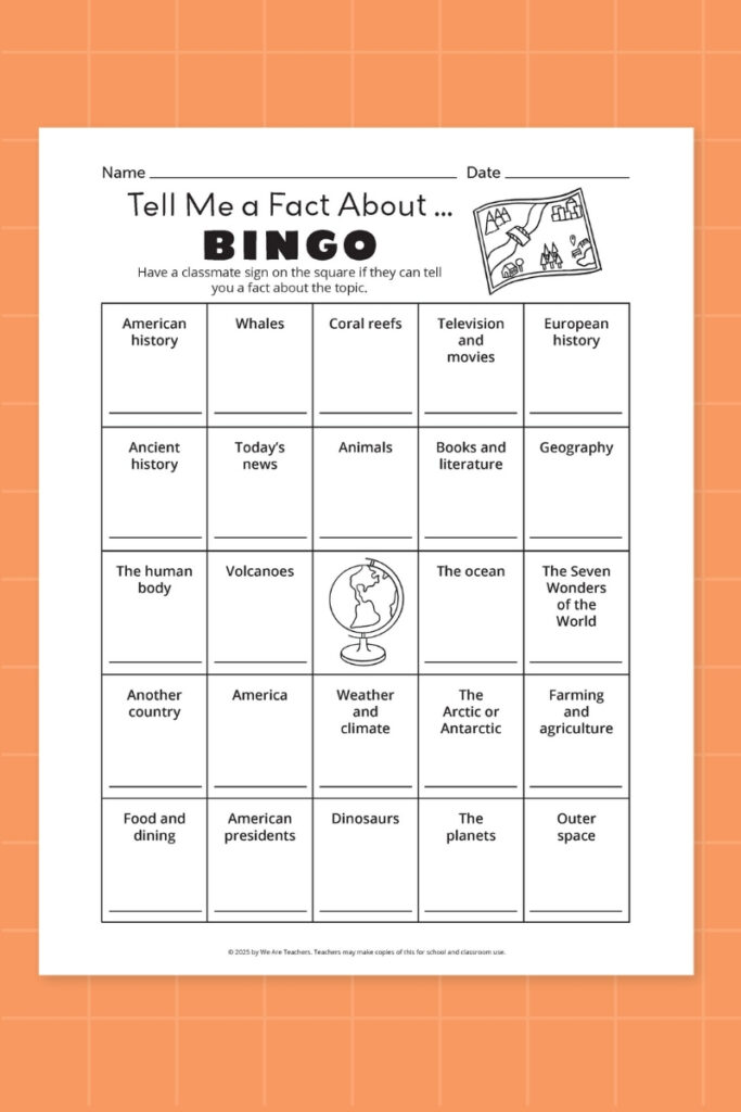 Tell me about... bingo card