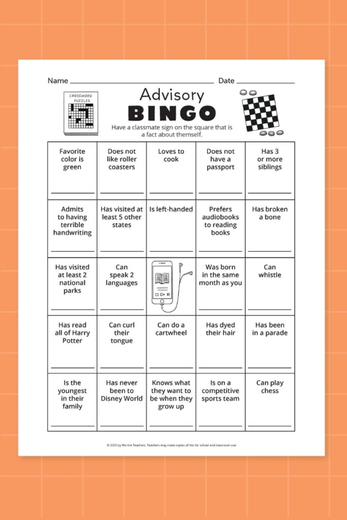 Advisory BINGO bingo card