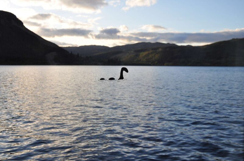 Picture Writing Prompts: Nessie A Loch Ness Monstre floating in the lake