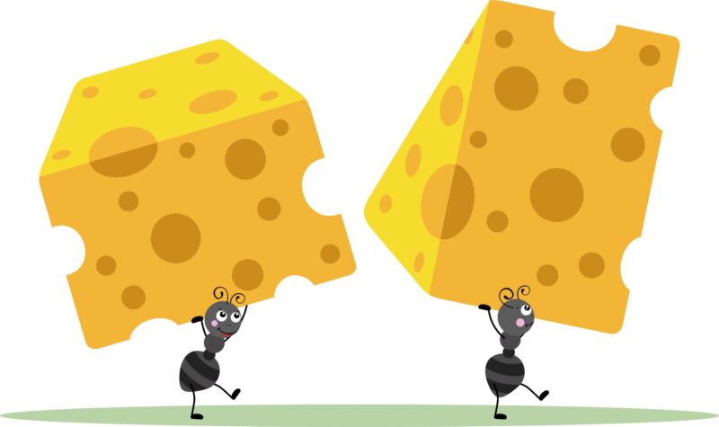 Picture Writing Prompts: Ants and Cheese Two ants carrying pieces of cheese