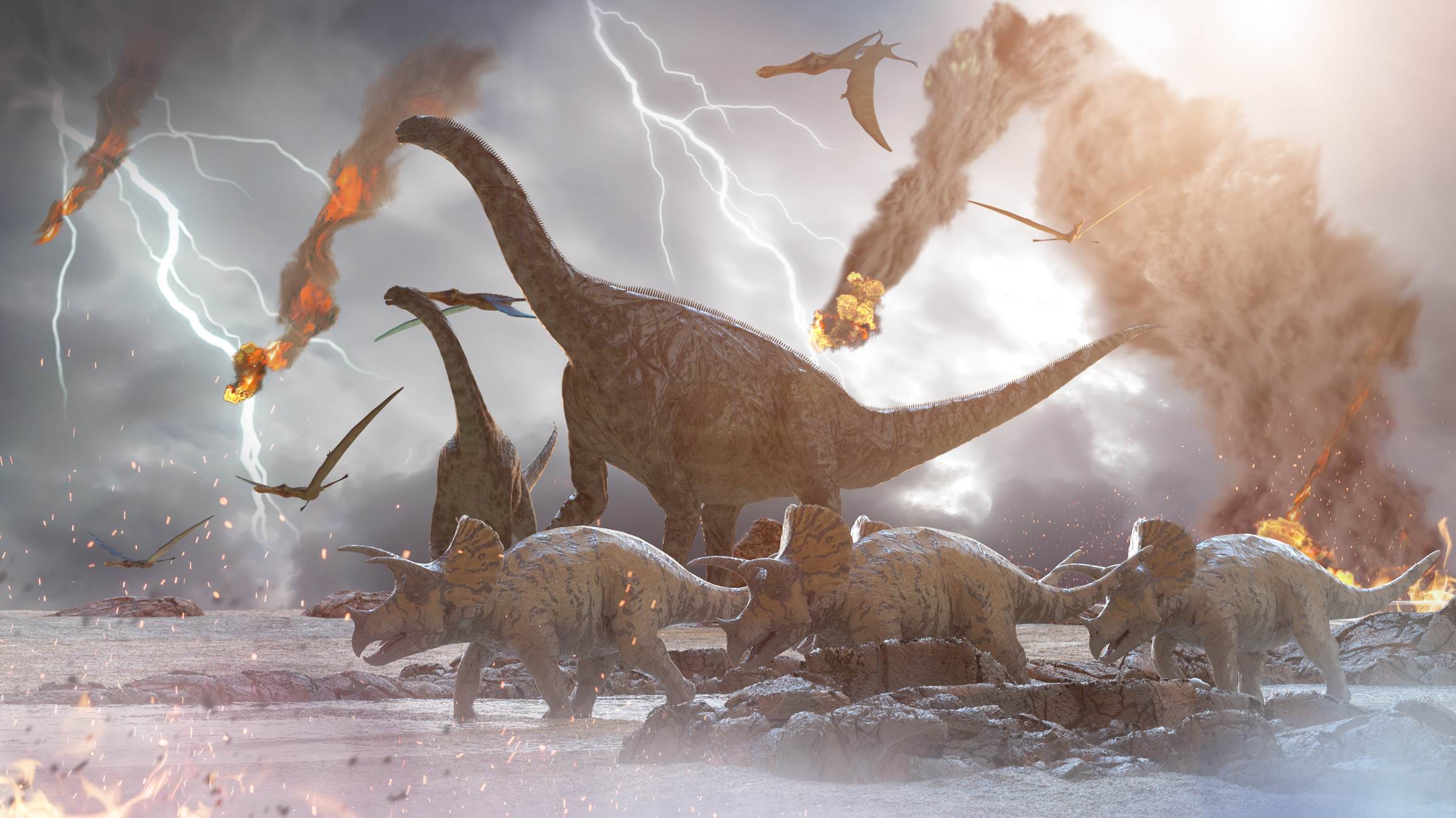 Writing Prompts: End of the Dinosaurs Destruction of dinosaurs by a falling meteorite