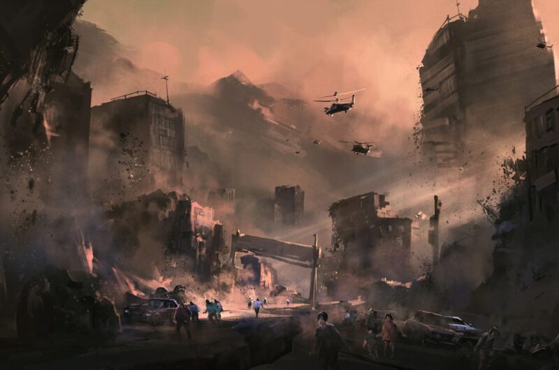 Writing Prompts: Apocalypse Apocalyptic destruction scene, 3D illustration