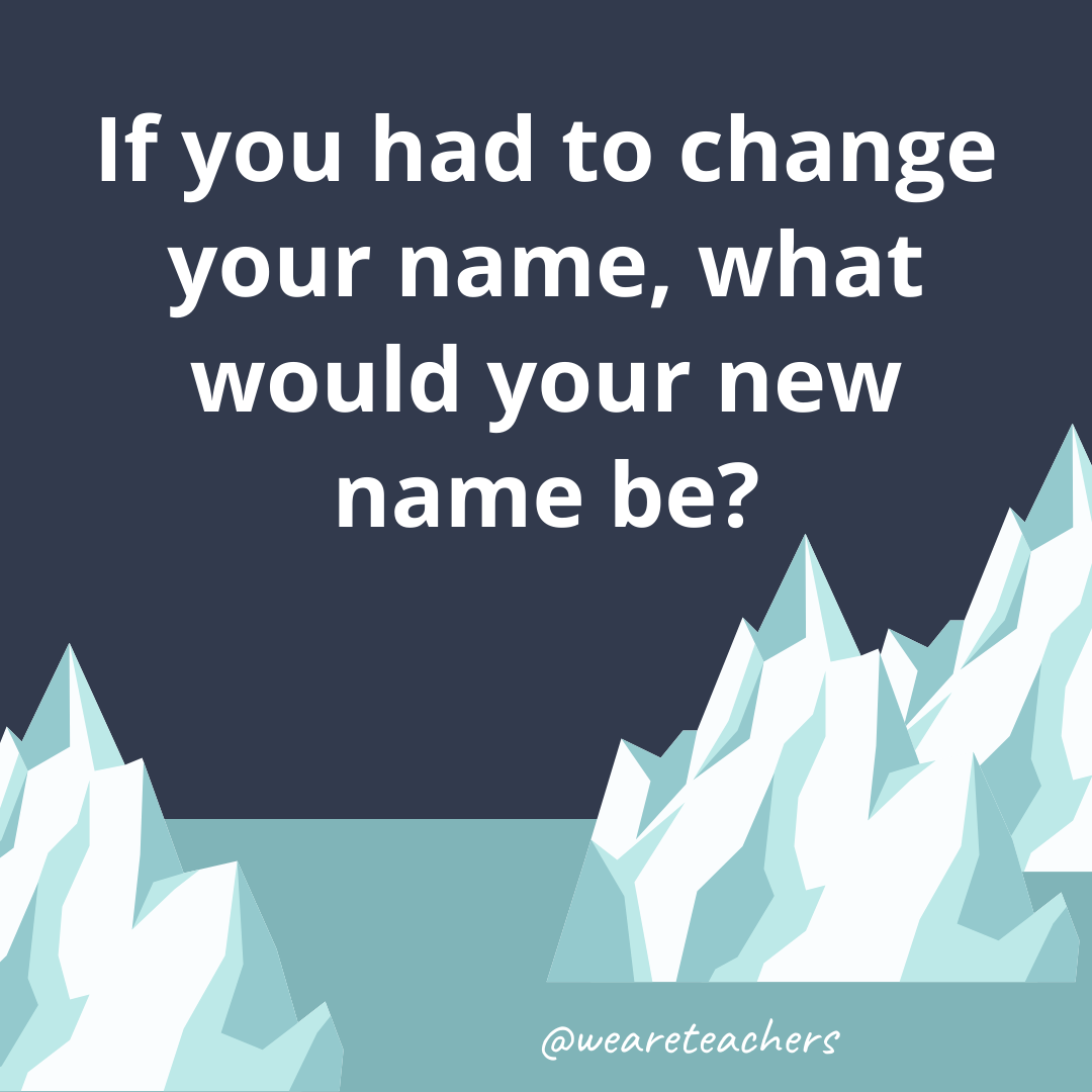 If you had to change your name, what would your new name be? If you had to change your name, what would your new name be?- ice breaker questions for teens