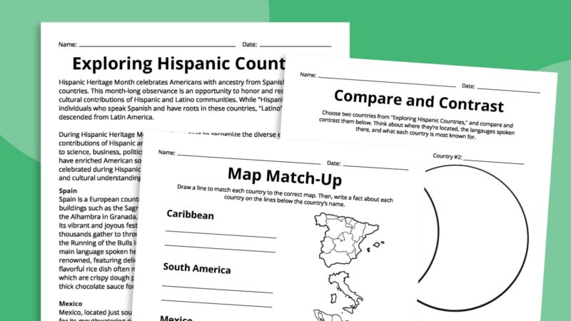 Hispanic Heritage Month Worksheets Hispanic Heritage Month Worksheets