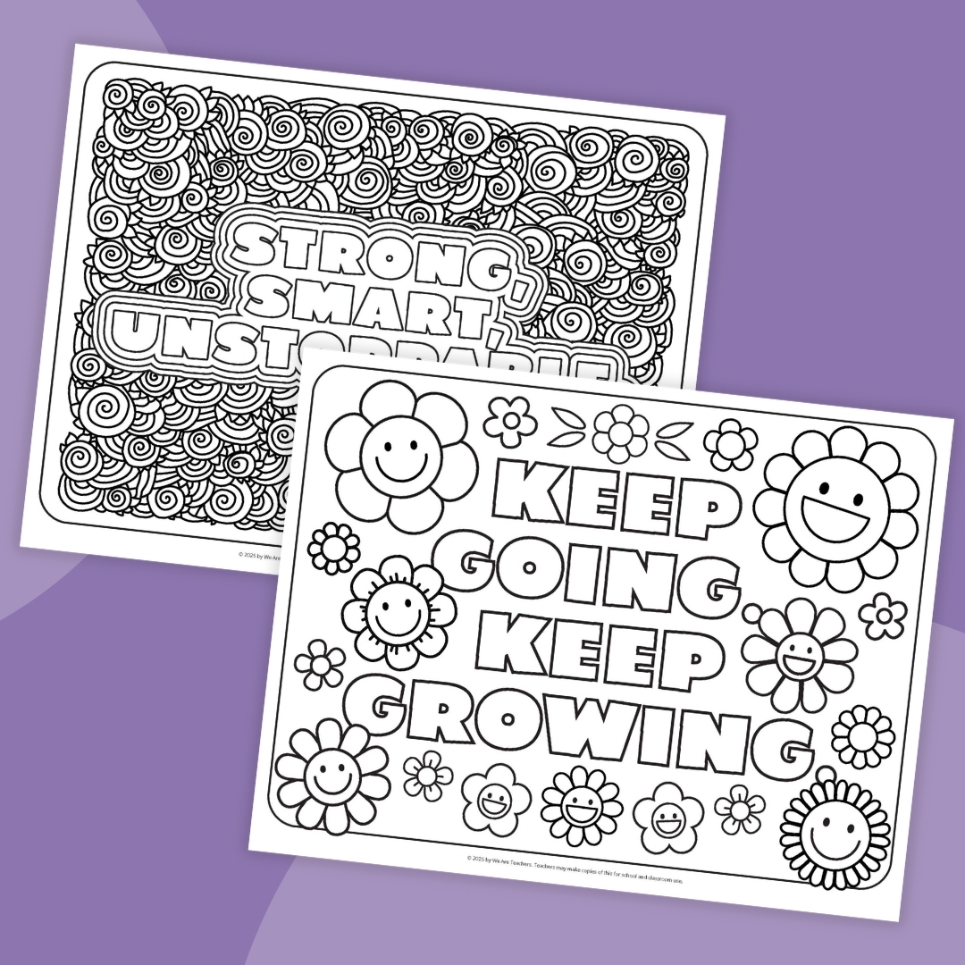 Two inspirational coloring pages