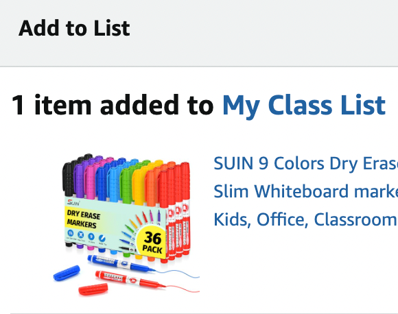 markers in an amazon wish list 