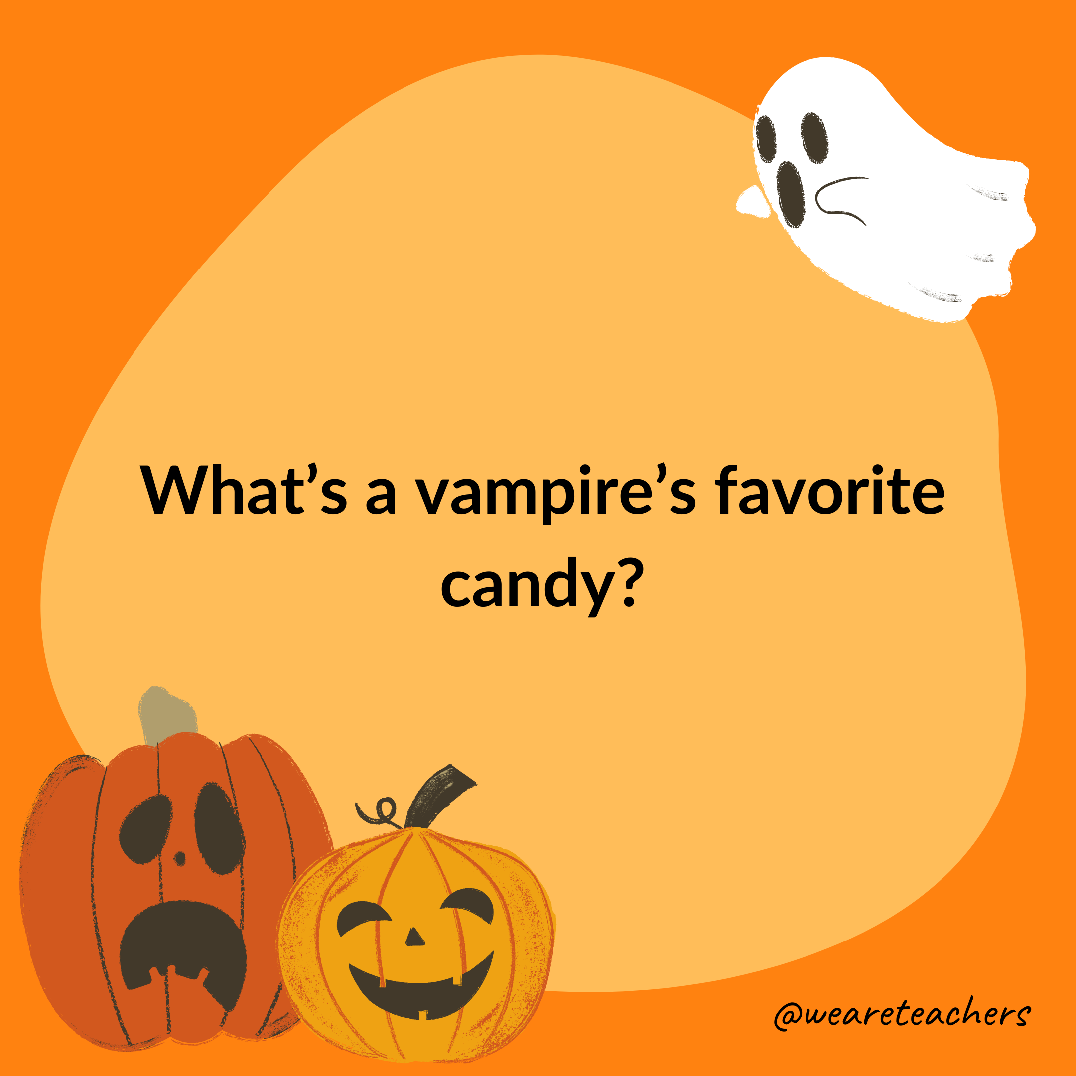 What’s a vampire’s favorite candy?- halloween jokes for kids