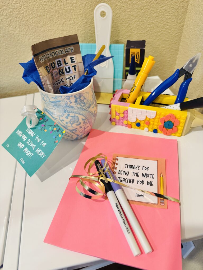 Teacher thank you tags Teacher thank you tags with a teacher gift