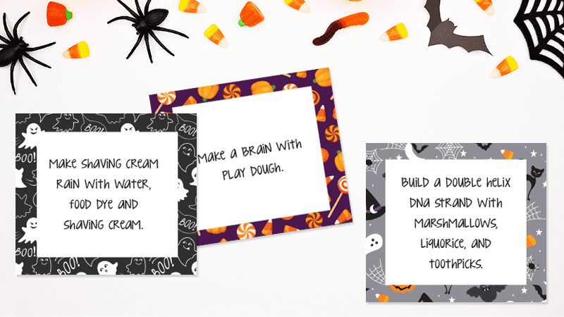 Halloween STEM Challenge Printable Cards