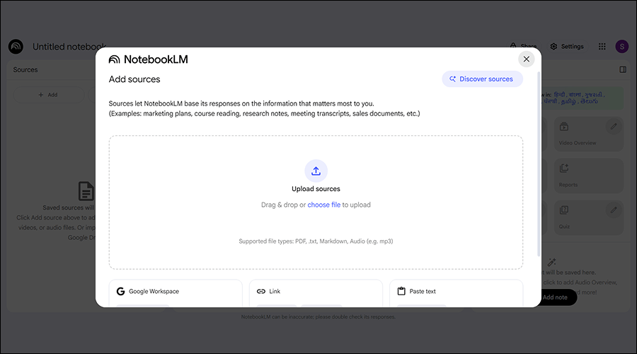 How to Upload Sources on NotebookLM