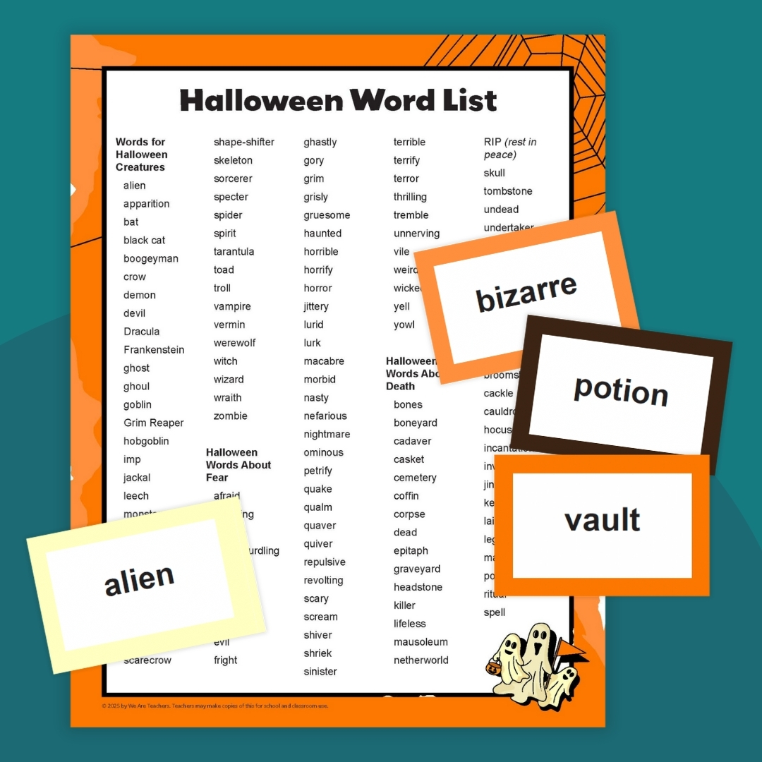 Get your free Halloween word printables!