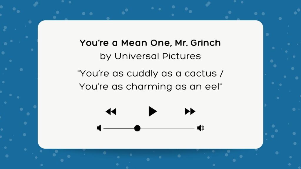 children's winter songs featuring a song from The Grinch