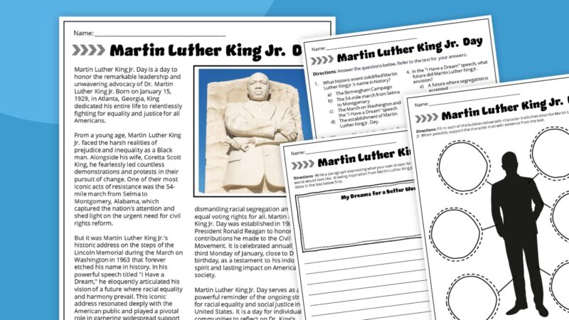 Martin Luther King Jr. Day Worksheet Feature