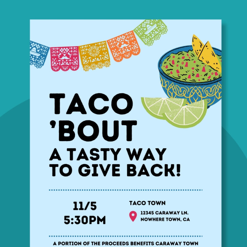 Taco restaurant fundraiser flyer template