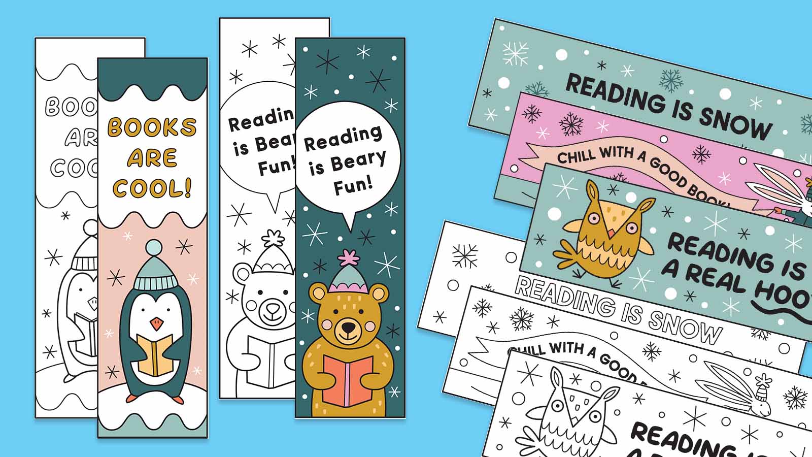printable winter bookmarks